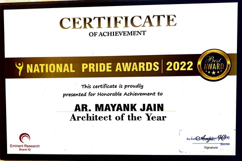 National Pride Awards 2022 certificate