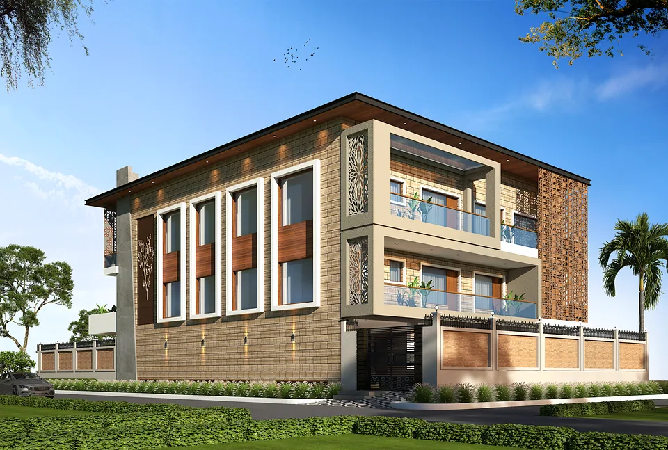 Corner elevation