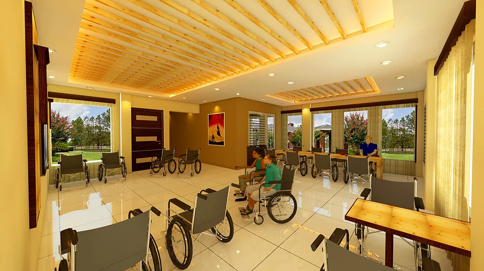 Dining area — wheelchair clearances