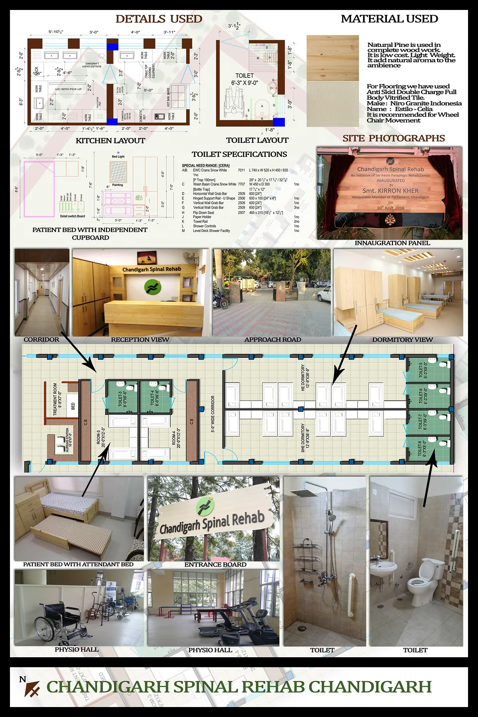 Presentation sheet — details, materials & site photographs