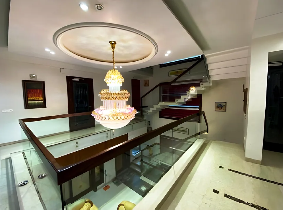 Cut-out with chandelier