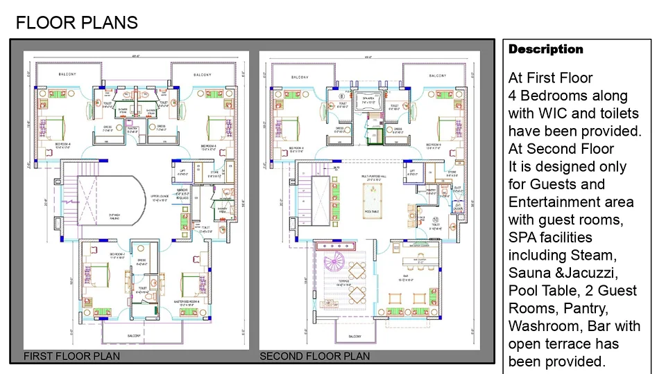 First & second floor plans