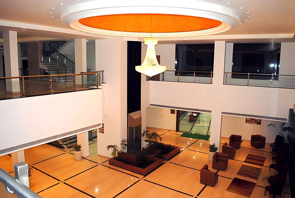 Double-height lobby