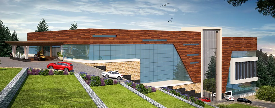 Terraced landscape and retaining walls