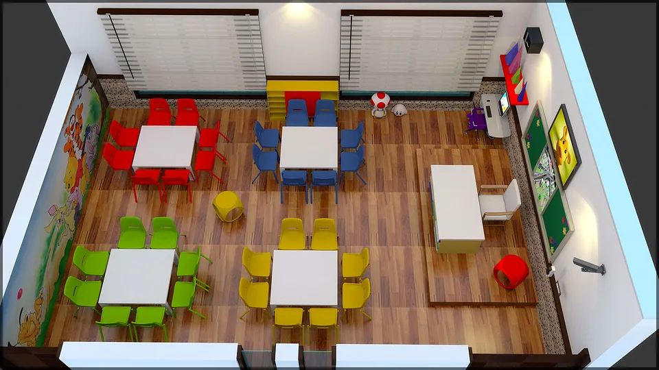 Classroom type 2 — 3D