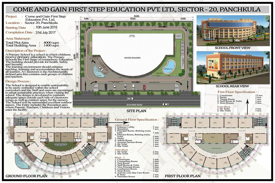 Presentation sheet — site plan & ground floor