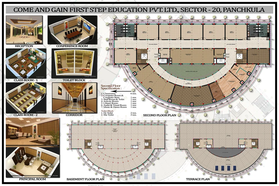 Presentation sheet — upper floors & interiors